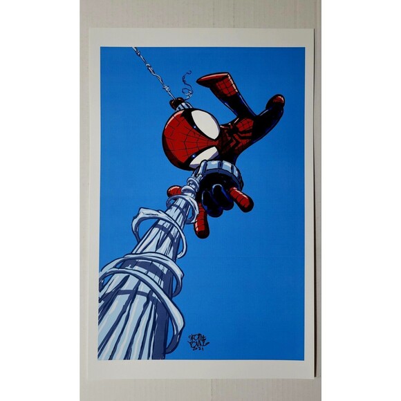 Skottie Young Exclusive SPIDER-MAN (2021) 11x17 Art Print / Brand New (No Frame) - Picture 1 of 6